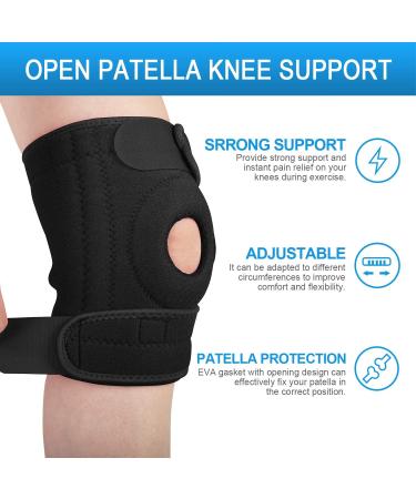 AVIDDA Neoprene Knee Brace for Men and Women - Open Patella Knee Support for Joint Pain Relief and Sports - Black, Size M-XL (18.5 to 22.5) - Buy Online on GoSupps.com