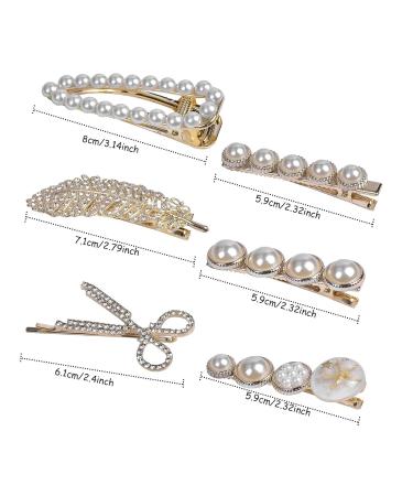 9-Piece Pearl Hair Clip Set - Women's Hair Clips for Weddings & Valentine's Day Gifts - Buy Online on GoSupps.com