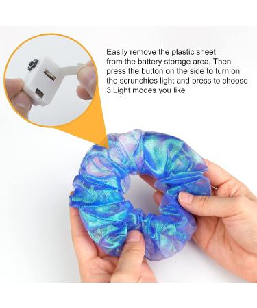 10Pcs LED Light Hair Scrunchies - Glow in the Dark Hair Ties for Women - Mermaid Party Favors - Neon Accessories for Festivals - Buy Online on GoSupps.com
