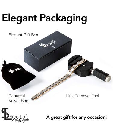 Titanium Magnetic Therapy Bracelet for Arthritis Relief - Men's and Women's Magnetic Bracelet for Pain Relief - Silver and Rose Gold - Buy Online on GoSupps.com