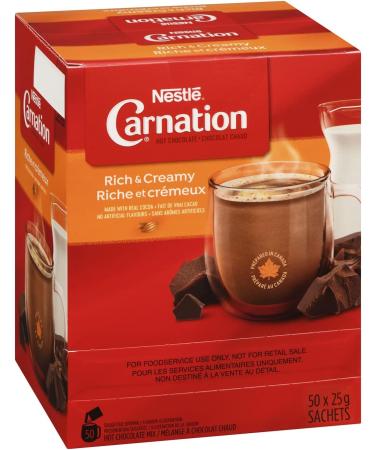 CARNATION Hot Chocolate Hot Cocoa Rich and Creamy Sachets 6 Boxes 50x25g (300 Count) Rich and Creamy 25 g (Pack of 300) - Buy Online on GoSupps.com