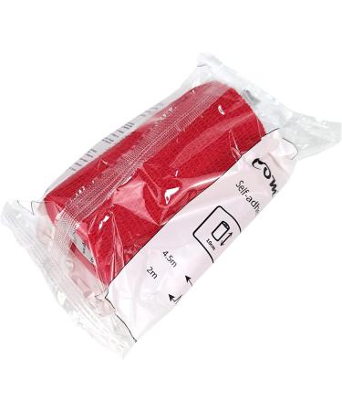 Self Adherent Cohesive Bandage - 4x5 Yards Red Athletic Tape | First Aid for Wrist & Ankle Sprains | 12 Rolls - Buy Online on GoSupps.com