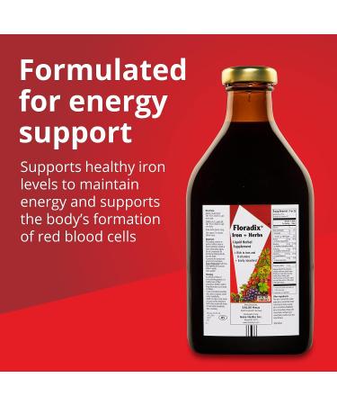 FLORADIX Iron & Herbs Liquid Supplement 17 oz - Natural Iron Formula - Buy Online on GoSupps.com