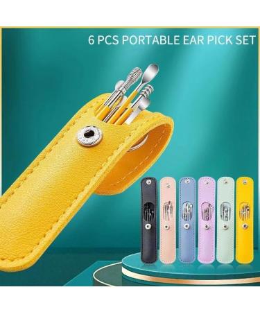 TAKESH Ear Wax Removal Tool Kit - 6 Pcs Stainless Steel Set with Storage Box - Spiral Ear Cleaner for Adults and Kids - Includes Green Leather Case - Buy Online on GoSupps.com