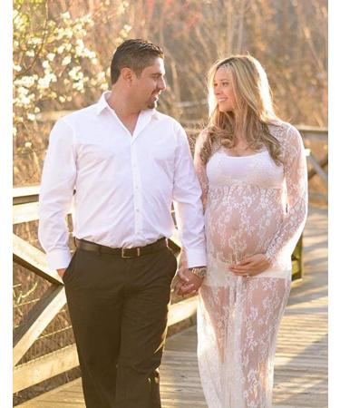 BUOYDM Maternity Lace Photography Props Maxi Dress - Elegant White XXL - Buy Online on GoSupps.com