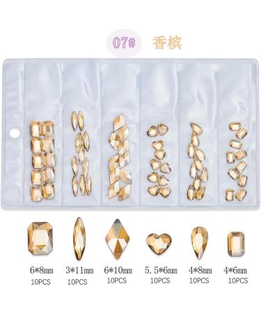 60Pcs Flatback Nail Rhinestones Mini Nail Charms 3D Crystal Gems Jewelry DIY Manicure Nail Decoration Part Fashion Accessories Embellishments Craft Supplies - Buy Online on GoSupps.com
