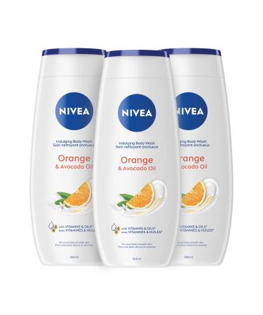 NIVEA Orange & Avocado Oil Body Wash 3x500ml