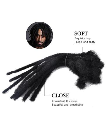 Natural Black Real Hair Dreadlock Extensions - 10 Strands 20cm Faux Locs for Men & Women | No Lifting Hip-Hop Style - Buy Online on GoSupps.com