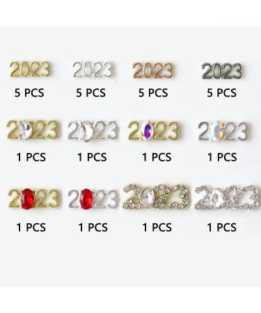 2023 Nail Art Decorations - Number Rhinestone Rivet, 3D Alloy Glitter Design for Manicure & Jewelry Making - Buy Online on GoSupps.com