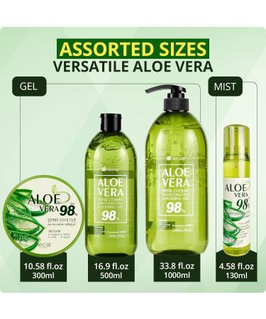 Neclar Pure Aloe Vera Gel - Soothing Gel for Face, Hair & Skin - Sunburn Relief - 2 Pack - Buy Online on GoSupps.com