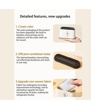 Refrigerator Odor Eliminator | Household Charcoal Deodorizer with Suction Cup - Reusable Deodorizer for Home White Odor Eliminator with Ventilation Holes - Buy Online on GoSupps.com