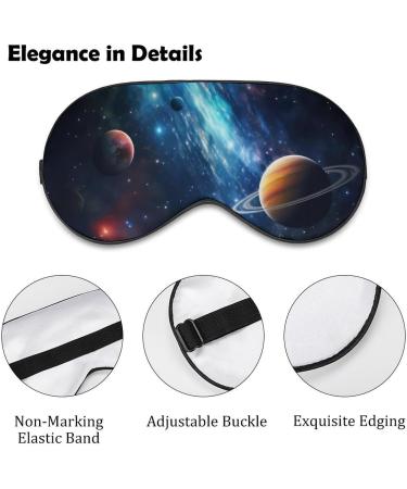 Super Soft Blackout Eye Mask for Men & Women - Starry Space Pattern - Adjustable Straps for Luxury Sleep in Total Darkness - 1 Count - Buy Online on GoSupps.com