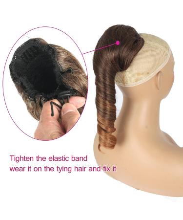 KRSI 14 Ombre Brown Curly Drawstring Ponytail Extension for Black Women - Short Spiral Curl Hairpiece Clip-on for Pretty Party Hair Extensions (T4/30) - Buy Online on GoSupps.com