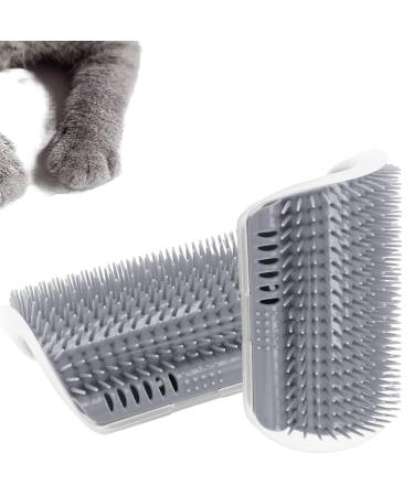 Cat Self Grooming Accessories | Cat Corner Brush with Catnip | Pets Corner Adhesive Rubbing Brush | Cat Accessories for Face and Body Rubs