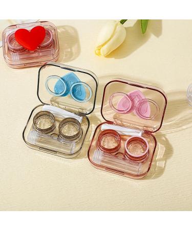 Heart-Shaped Portable Contact Lens Container Set - Leak-Proof Mini Box with Tweezers & Cleaner - Ideal for Travel - Green - Buy Online on GoSupps.com
