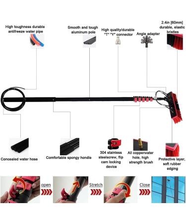 Window Cleaning Equipment Teleswindow Cleaner Extendable Window Cleaning Pole Water Fed Poles Conservatory Roof Cleaner Window Cleaning Brush/30Cm Brush/8M 55cm Brush Head 5M/17FT - Buy Online on GoSupps.com