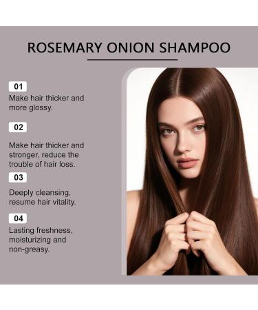  homomdy Onion Rosemary Shampoo for Hair Growth Hair Care Nourishing Cleansing 3 in 1 Anti Shedding Thicker and Stronger Hair Pill Control Cleanser in - Buy Online on GoSupps.com