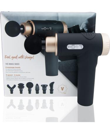 Venga!Massage gun for deep muscles 6 massage attachments 9 speed levels 2 massage modes black/copper colors VG MAS 3003 body massage device