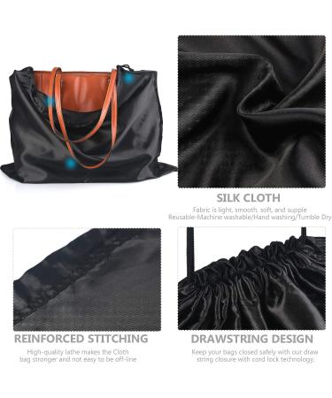 Dust Cover Storage Bags Set for Handbags and Shoes - 2 Pack Black Silk Cloth with Drawstring Pouch - 23.6 x 19.6 in - Buy Online on GoSupps.com