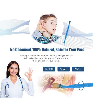 MEXITOP 19-Piece Ear Wax Remover Kit - Soft Silicone Reusable Ear Cleaner for Complete Ear Cleaning - Turbofan Structure - Blue - Buy Online on GoSupps.com