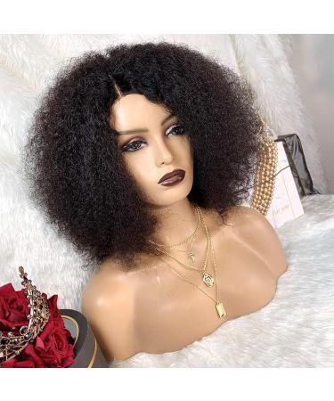 Toocci Afro Kinky Curly Wig - Brazilian Pure Hair 4x4 Lace Front Wig for Black Women | Yaki Curly 14 Inch - 180% Density - Buy Online on GoSupps.com