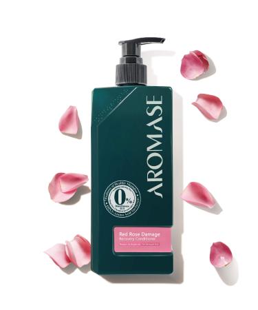 Aromase Red Rose Damage Recovery Conditioner DAMASK ROSE OIL Detangles Frizzy Hair CLEAN RINSE JOJOBA OIL Deep Hydrate Moisturizer LINOLENIC ACID Strengthen Hair Strands