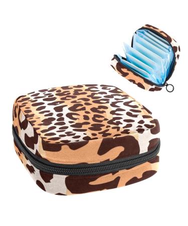 Women's bonds storage pockets Stillpad keeper leopard pattern portable period kit pocket feminine product bag for women girls color4