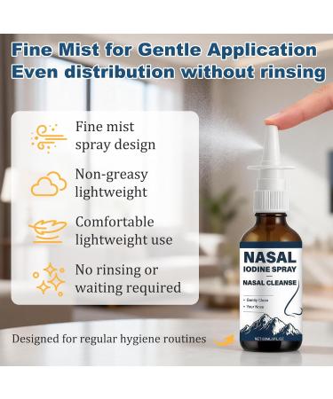 2Pcs Iodine Nasal Spray Daily Nasal Cleanse & Care Mist Fine Mist Non-Medicated Nasal Spray Refreshes Nasal Passages for Dry Air Travel & Daily Use - 150+ Uses - Buy Online on GoSupps.com