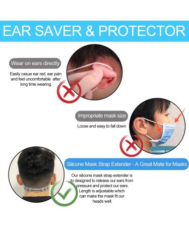12PCS Silicone Mask Strap Extender for Face Masks - Adjustable Ear Saver & Ear Protector Hook (4 Colors) - Buy Online on GoSupps.com