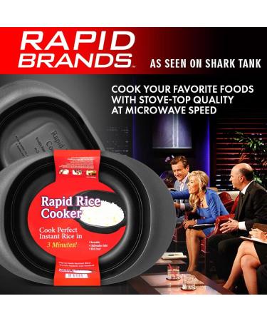 Rapid Microwave Rice Cooker | Cooks Rice Blends in 3 Minutes | Perfect for Dorm, Small Kitchen, or Office | Dishwasher-Safe, Microwaveable, BPA-Free | Black, 1 Pack - Buy Online on GoSupps.com