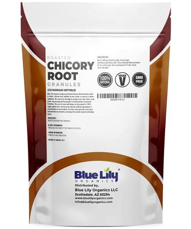 Blue Lily Organics Chicory Root Roasted Granules 16 oz - Caffeine-Free Coffee & Tea Substitute with Inulin - Prebiotic Source (1lb) - Buy Online on GoSupps.com