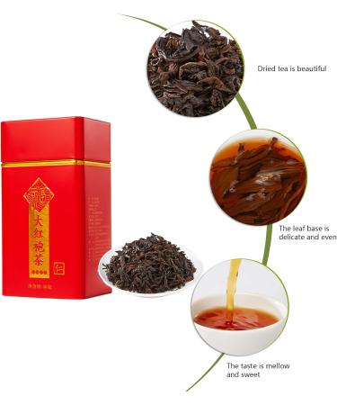  Gavigain 50g Dahongpao Tea Highly Flavored Chinese Oolong Tea Fujian Wuyi Rock Tea Dahongpao Oolong Tea Canned Da Hong Pao Tea for Tea Lovers Gift Idea for Friends and Family - Buy Online on GoSupps.com