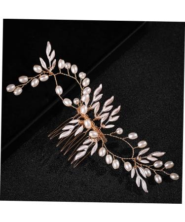 Healeved Piece Pearl Hair Comb Tiara Wedding Pearl Leaf Hair Comb Decorative Accessories Pearl Tiara Pearl Wedding Hair Wedding Hair Comb Hair Topper Bridal Clip Beads Alloy Prom Bridesmaid - Buy Online on GoSupps.com