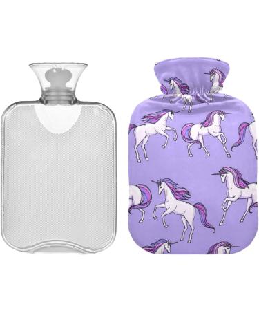 Purple Unicorn Children's Hot Water Bottle with Soft Cover - Warm Winter Relief for Bed Hands Neck & Shoulders - 1L | International Shipping - Buy Online on GoSupps.com