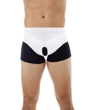 Underworks INGUINAL HERNIA COTTON COMFORT SUPPORT BRACE WITH HOT/COLD THERAPY PADS INCLUDED Medium 33-36 Waist