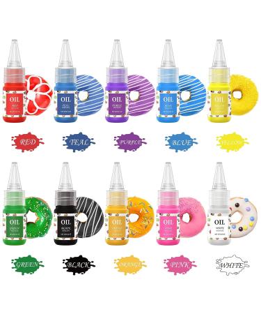 10 Color Oil Based Food Coloring for Chocolate & Candy Melts - Cake Decorating, Baking & Fondant - .35 Fl. Oz Bottles - Buy Online on GoSupps.com