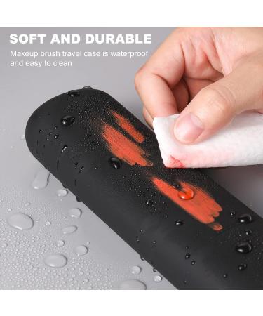 FVION Travel Makeup Brush Holder - Silicone Cosmetic Bag & Organizer for Portable Makeup Brushes - Black - Buy Online on GoSupps.com