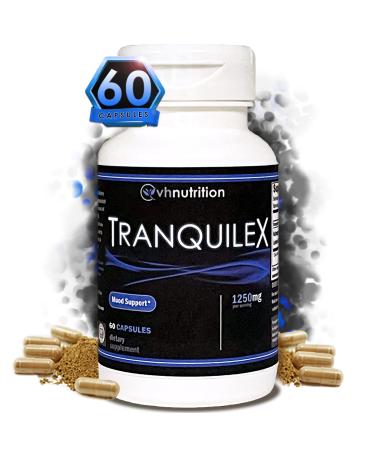 VH Nutrition TRANQUILEX | Stress Relief Supplement* | Ashwagandha Passion Flower Kava Kava Lemon Balm Licorice Root and Lavender | Natural Relaxation and Mental Calmness | 60 Capsules