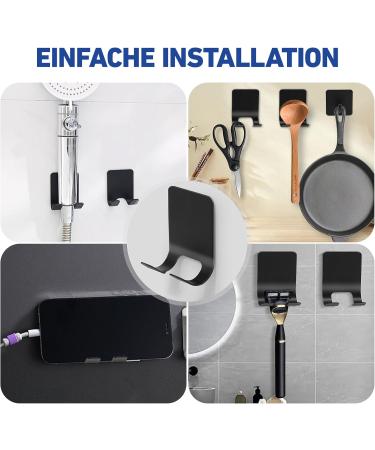 Shop 4-Piece Stainless Steel Shaving Holder Set - No Drilling Self-Adhesive Razor Bracket & Towel Hooks for Bathroom Bedroom Kitchen - Black - Buy Online on GoSupps.com