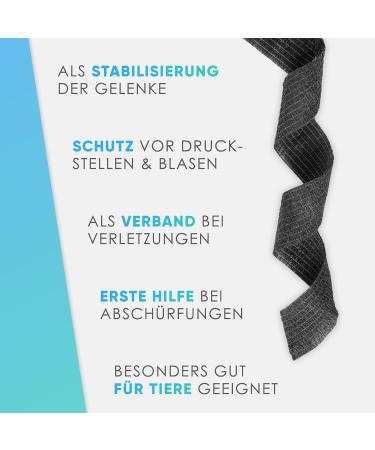 Finger Pavement Self-Adhering Plaster Roll - 8x Waterproof Elastic Tape (2.5cm x 4.5m) - Black Dust & Dirt Repellent - Pack of 8 Rolls - Buy Online on GoSupps.com