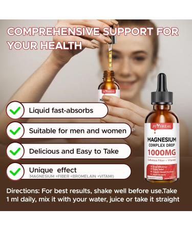 3 Pack Magnesium Glycinate Liquid 1000mg Magnesium Liquid with Cellulose Fiber Bromelain Vitamin B6 C D Zinc Magnesium Complex Supplement to Support Night Muscle Relax Bone Mood Muscle - Buy Online on GoSupps.com