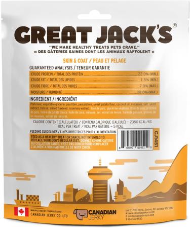 Great Jack s Dog Functional Treats 261g (Skin & Coat) - Buy Online on GoSupps.com