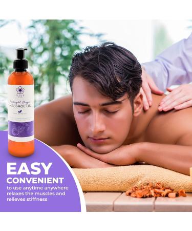 Luxurious Therapeutic Body Massage Oil - Soothes Sore Muscles & Relieves Stiffness - 8oz USA Made with Safflower & Organic Coconut Oils Infused with Acai Berry for Anti-Cellulite - Buy Online on GoSupps.com