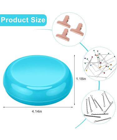Magnetic Round Pincushion Holder with 90 Hair Clips - Blue | Multi-Function Pin Storage Tool for Sewing Needles and Hair Clips - Buy Online on GoSupps.com