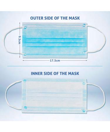 BINKT 50-Pack Disposable Face Masks 3-Ply Protection Adult Disposable Safety Mask for Dust Air Pollution Pollen. No Graphene is Used. - Buy Online on GoSupps.com