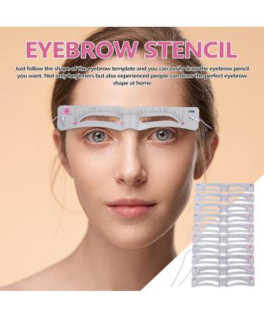 Reusable Eyebrow Template | 12 Stencil Set for Women's Eyebrow - Multi-Purpose Eyebrow Shaping Tool for Parties Dating Travel and Proms - Buy Online on GoSupps.com