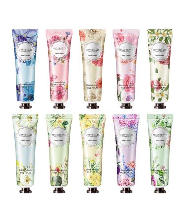 Zibeem 10 Plant Fragrance Hand Cream Daily Moisturising Hand Cream Set Deeply Hydrating & Nourishing Non-Greasy Friendly To All Skin Natural Plant Hand Cream (Fragrance Random)