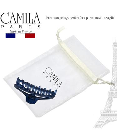 Camila Paris CP3220 French Hair Clip - Medium Narrow Blue Hair Claw for Women - Made in France - Strong Hold Styling Accessory - Buy Online on GoSupps.com