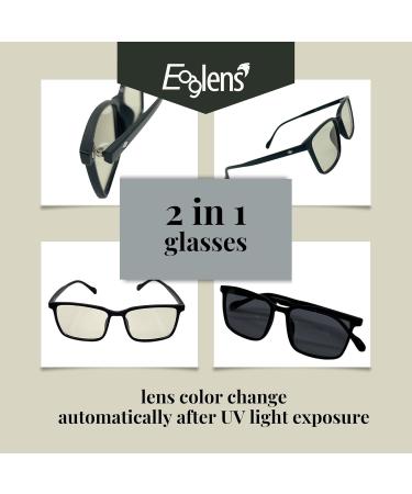 Blue Light Blocking Photochromic Glasses - Anti Eyestrain UV Protection for TV Phone Computer & Gaming - Stylish Black & Clear Sunglasses - Buy Online on GoSupps.com