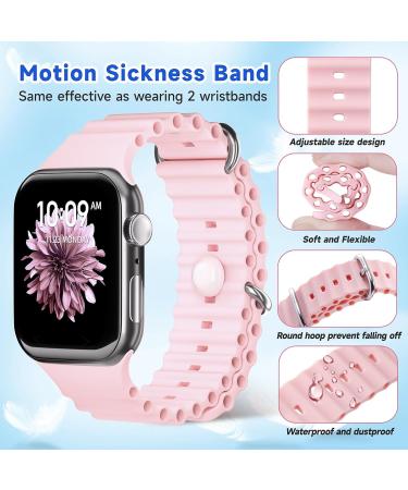 LYJEE Motion Sickness Bands for Apple Watch | Acupressure Wristbands for Sea & Morning Sickness Relief | Adjustable for Pregnant Women | Fits 42/44/45/49mm (Black Pink - Buy Online on GoSupps.com